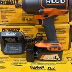 RIDGID 18V Brushless Cordless 3|4 in. High Torque Impact Wrench with battery and charger