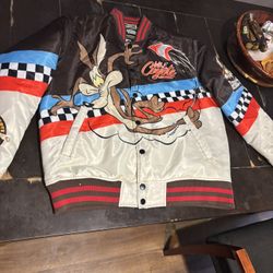 Looney Tunes Wile E Coyote Chenille Patch Puffer Jacket