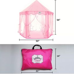 Princess Castle Tent with Large Star Lights String, Durable Kids 