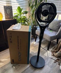 Candy Standing Fan for Bedroom 90 degrees and 120 degrees Oscillating Pedestal Fan
