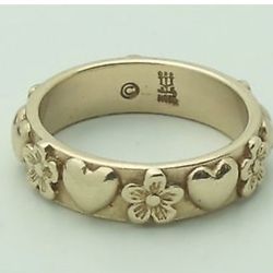 James Avery Gold Retired Flower And Heart Ring 