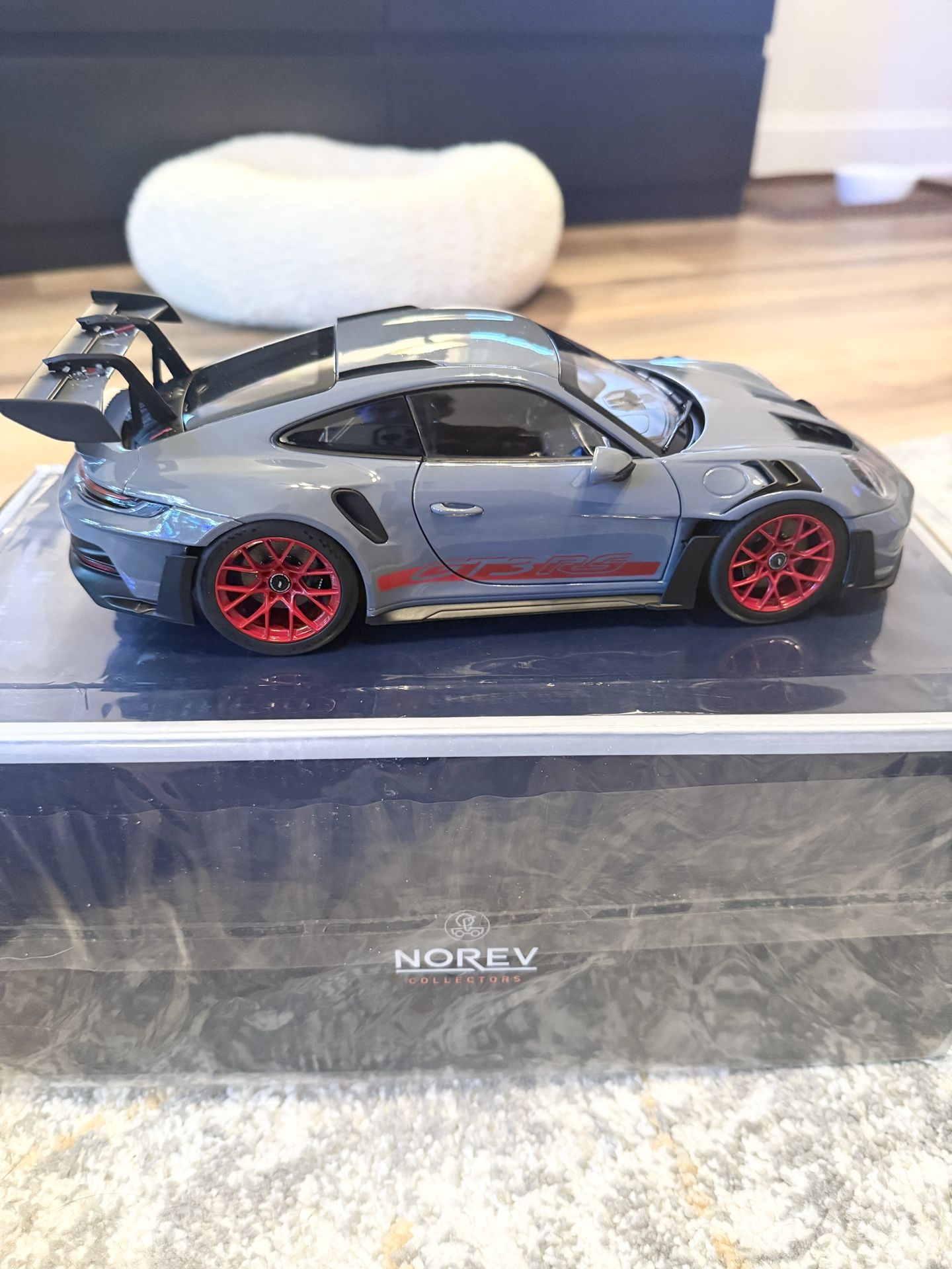 Brand New Norev 1/18 Scale Porsche 911 (992) GT3 RS Coupe Artic Grey Model