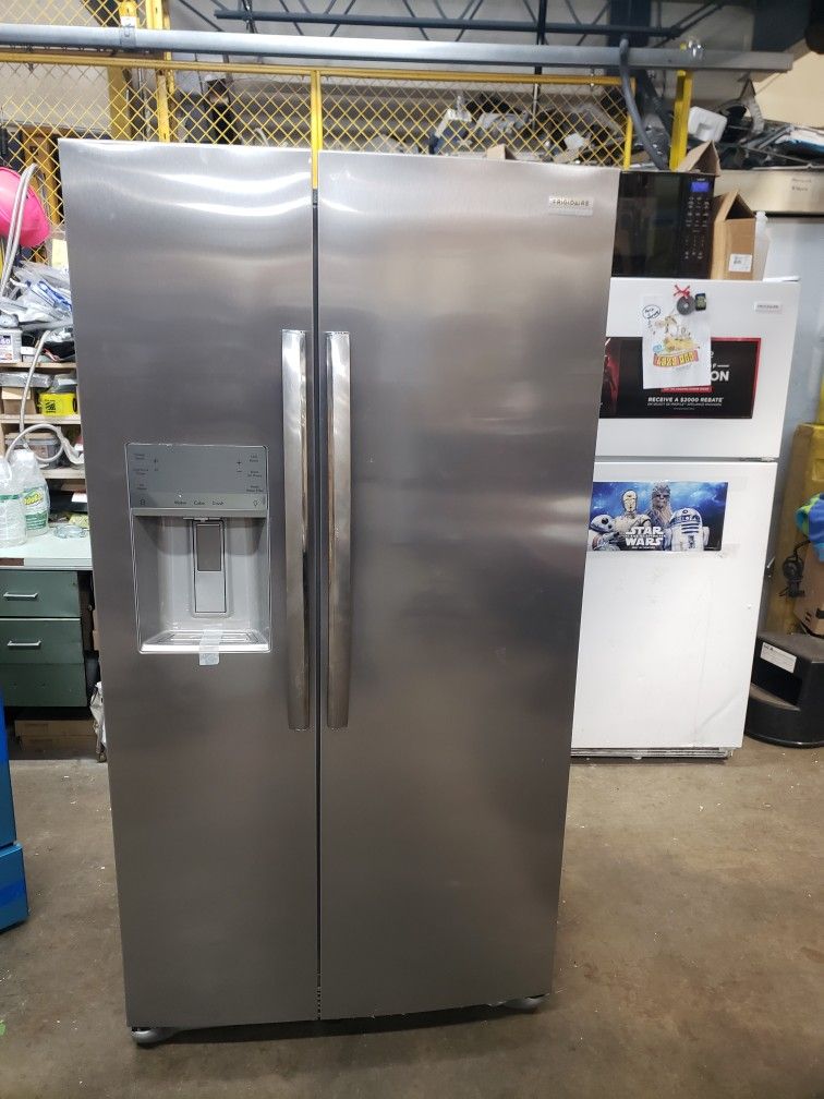 Brand New Side By Side Frigidaire Refrigerator Stainless Steel