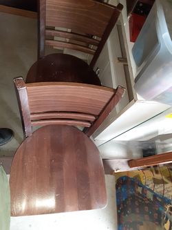 2 wooden chairs