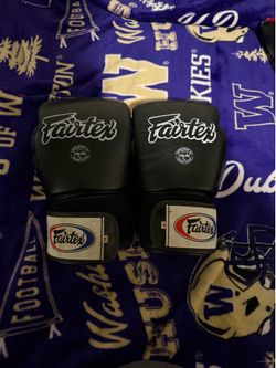 Black Fairtex Boxing Gloves + Black/Red Elite Shin Guards