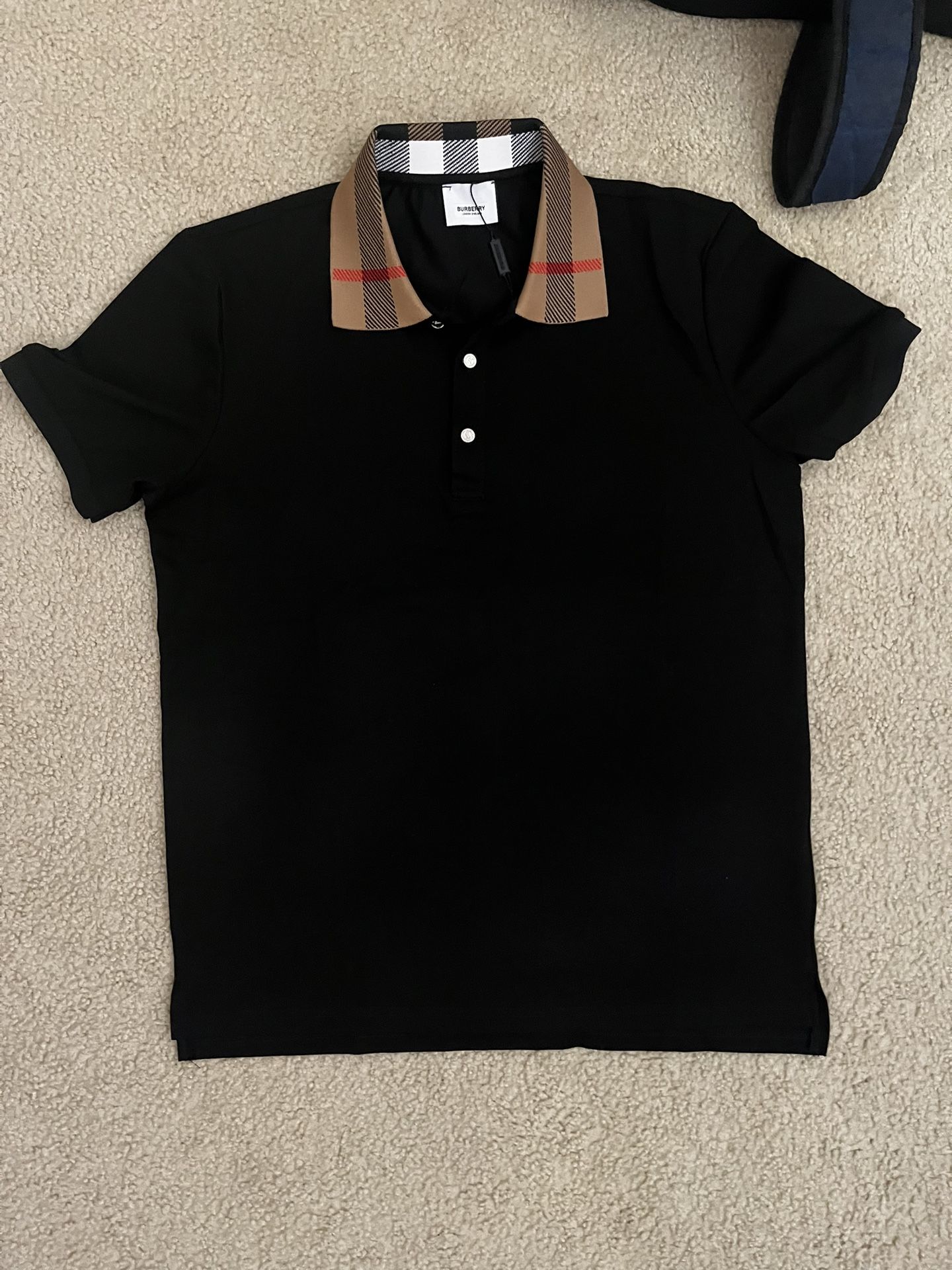 XXS Black Burberry Checkered Collar