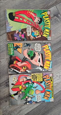 Plastic Man set of 3 silver age comic books including issue # 1