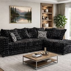 NEW BUBBLE BLACK SECTIONAL SOFA WITH FREE DELIVERY