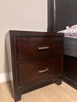 2 Dark Wood Nightstand