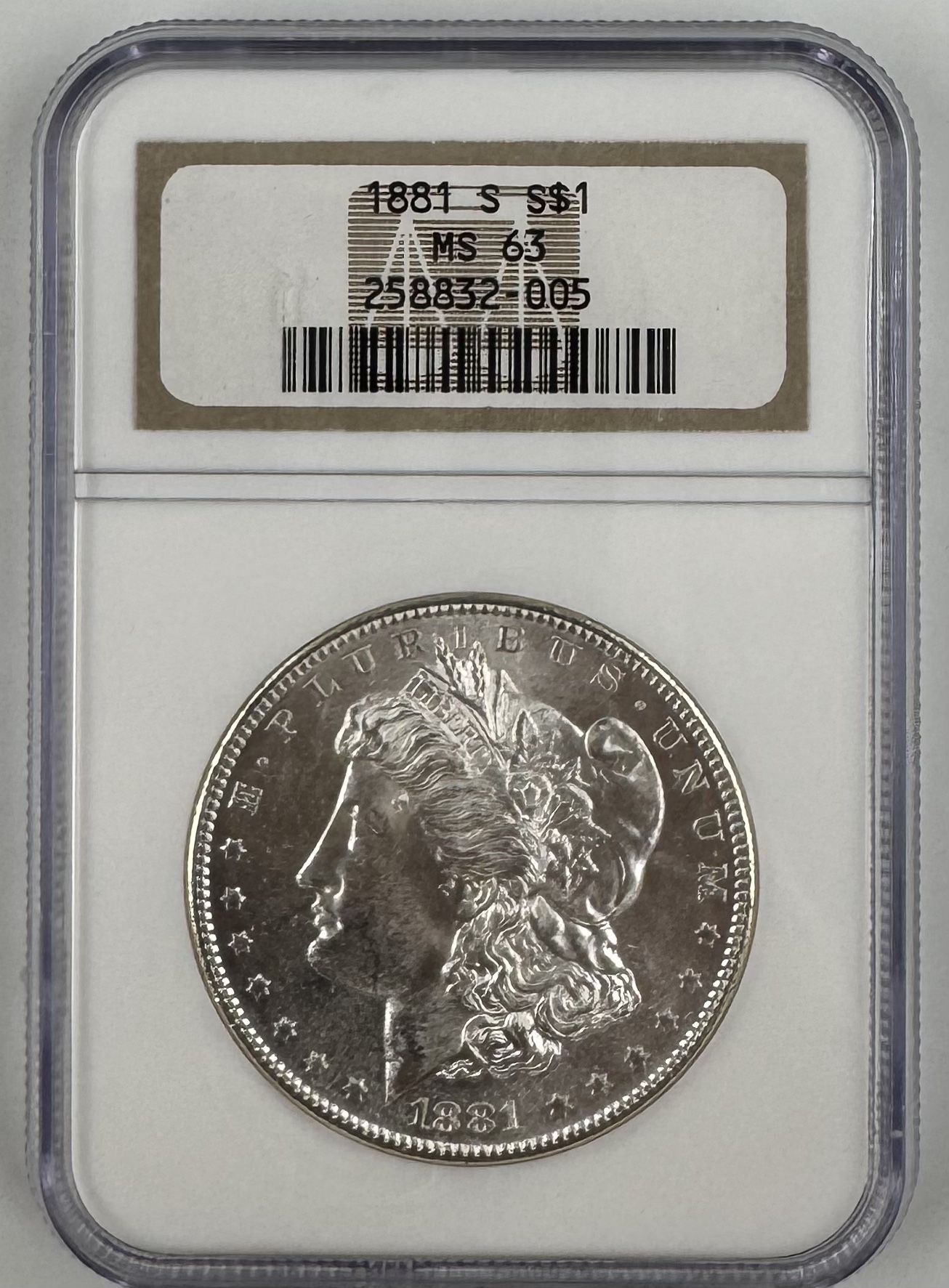 1881 S Morgan Silver Dollar Ngc MS63 Graded