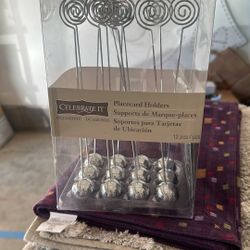 Celebrate It PlaceCard Picture Photo Holders 12 Pc Set Silver Balls