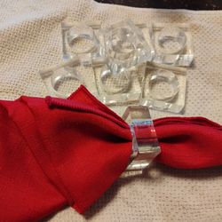 NAPKIN RINGS 8 SQUARE LUCITE 