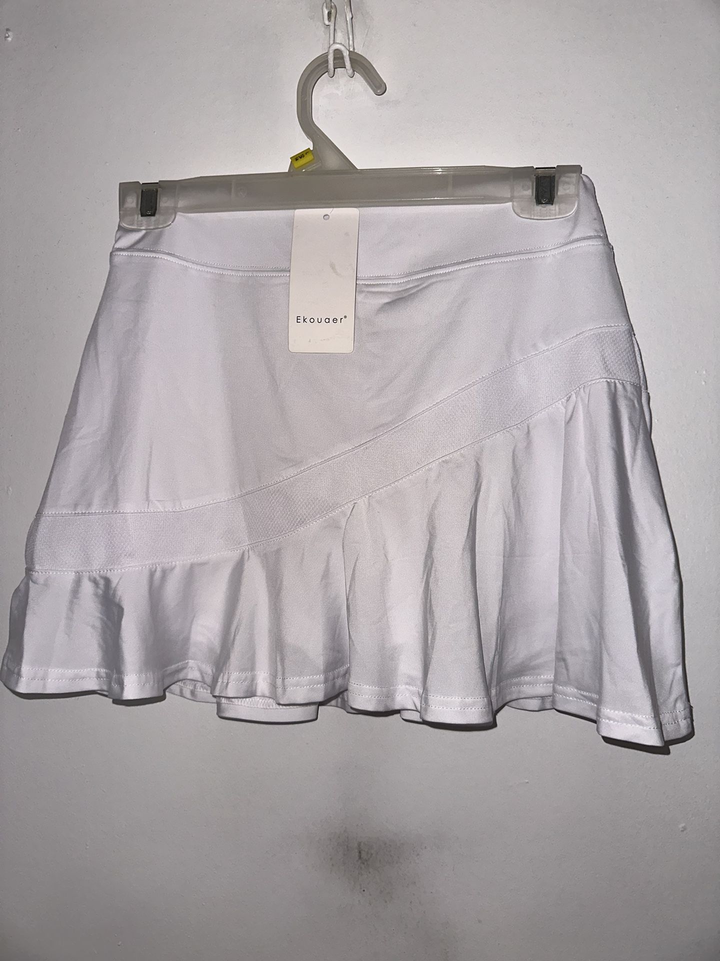 white tennis skirt