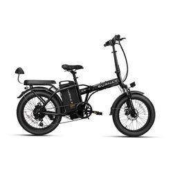 Bicicleta eléctrica plegable SURNAT S10-1 con neumáticos anchos, color negro