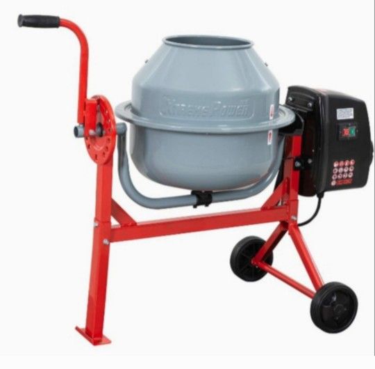 4.6 cu. ft, Portable Concrete Mixer Cement Mixing Barrow Equipment Machine Mixing Mortar Handle with Wheel 550W