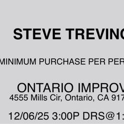 Steve Trevino Tickets For Saturday 