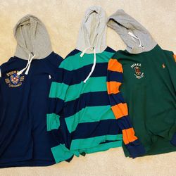 Worn 3 Ralph Lauren Long Sleeve Hoodie Shirts Sz M