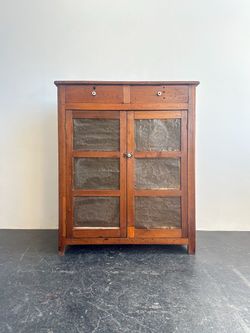 Antique Pine Pie Safe / Compact Pantry Cabinet