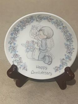Precious Moments 1989 Happy Anniversary Decorative Plate
