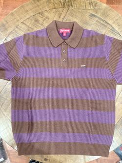 Supreme FW26’ week 6 Small Box Sweater Polo Brown Stripe Sizes M, & L.