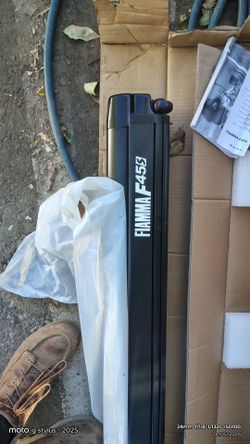 FIAMMA F45s 350. This is a wall mount and comes with winch crank and support Legs. With an optional motor displacement. 11.6 with an 8.2 extension.