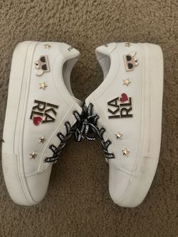 Karl Lagerfeld Women’s White Sneakers – Size 8.5