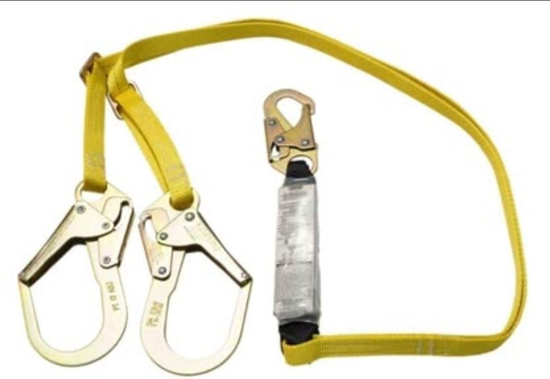 Safety Lanyard - Safety Lanyard, 2 Leg, Polyester, Yellow