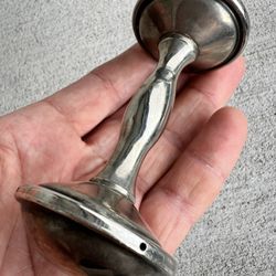 Vintage Silver-Plated Baby Rattle Dumbbell – 1940s
