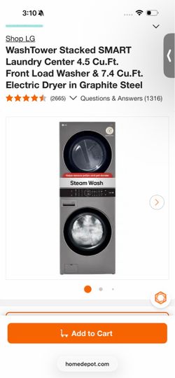 New washer and dryer stacked