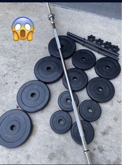Dumbbells Weight And Straight Bar
