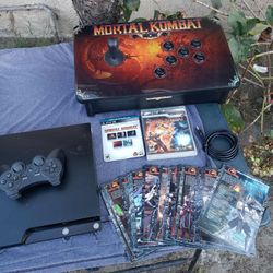 1 Limited edition In Box Mortal kombat arcade stick with cheat codes & Game as well New conditions PS3 Playstation 3 Slim $425! Firm or trade are welc