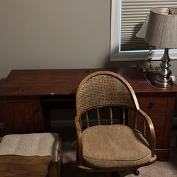 Desk, Chair, and Benches