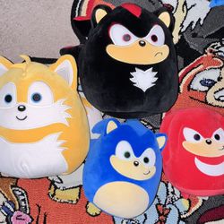 Sonic Plushies Squishmallows Lot Tails The Fox Knuckles And Shadow The Hedgehog Toys Plushy