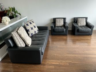 Iconic Roche Bobois Leather Sofa Set