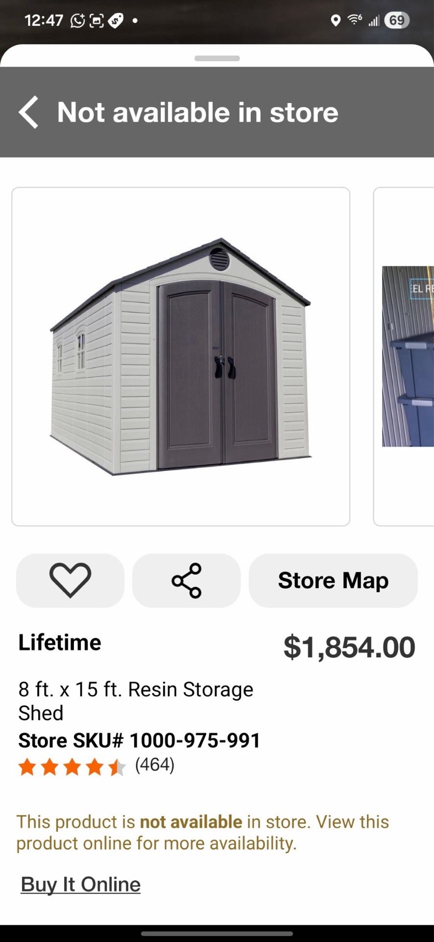 Lifetime 8 ft. × 15 ft. Resin Storage Shed Store SKU# 1000-975-991