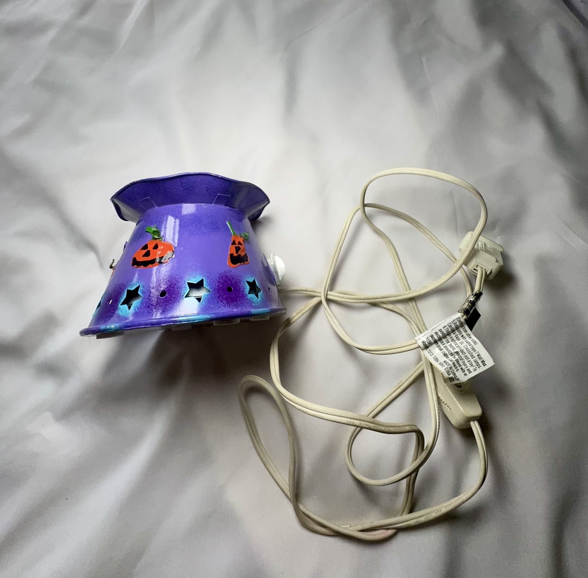 Halloween Pumpkin Wax Warmer Electric Plug In Purple Ceramic Tested Working