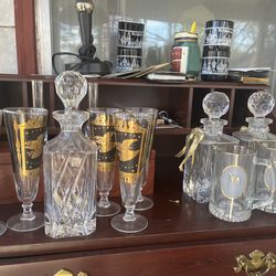 Vintage Old Money Style Glass Drink Set