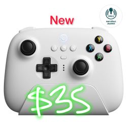 NEW! 8Bitdo Ultimate Wireless Gaming Controller, Hall Effect Joystick Update, Gaming Controller For PC, Android, Steam Deck & Apple (White) 