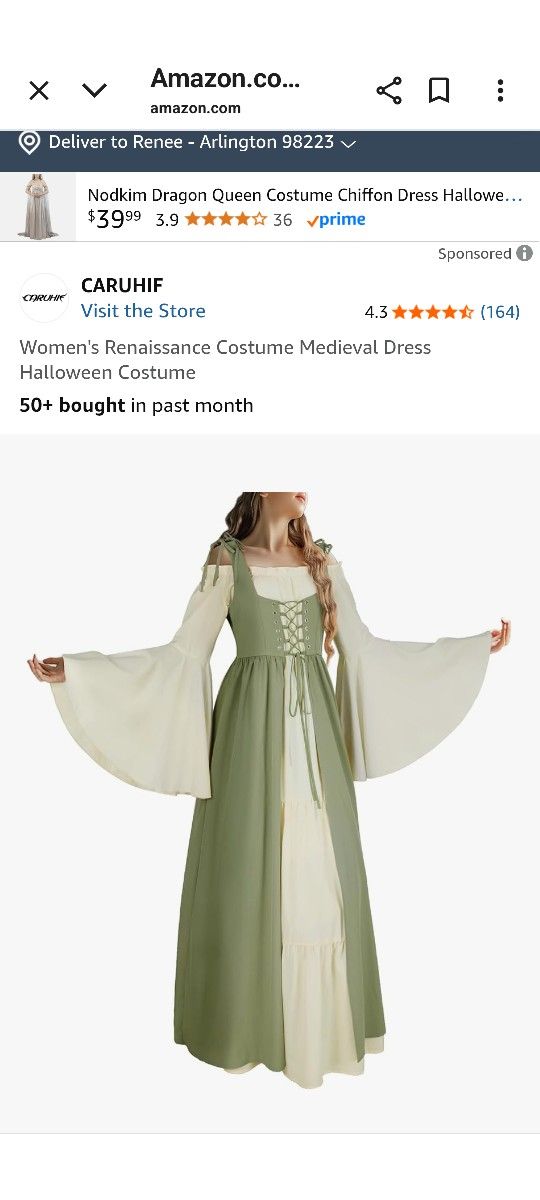 Medieval Dress And Flower Headband