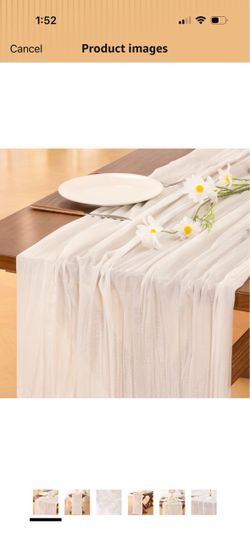 White Chiffon Table Runner14 pcs