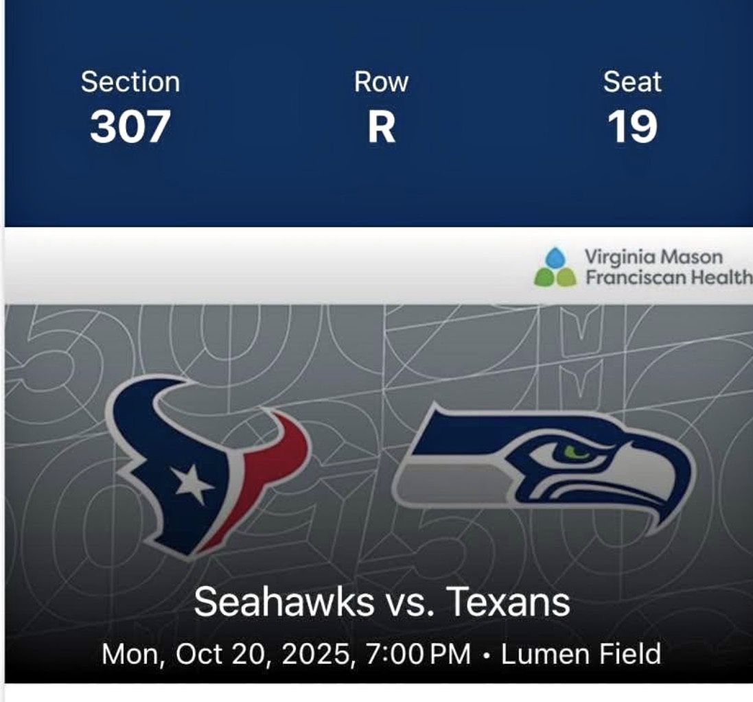 Seahawks Tickets MNF