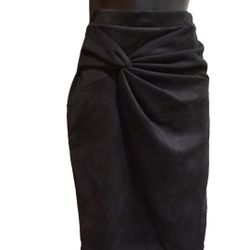 IRIS Asymmetrical Pencil Skirt Black  Size Medium Elastic Waist Super Soft