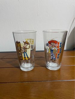 Toy Story Woody and Jessie Glass 16oz Tumbler Set