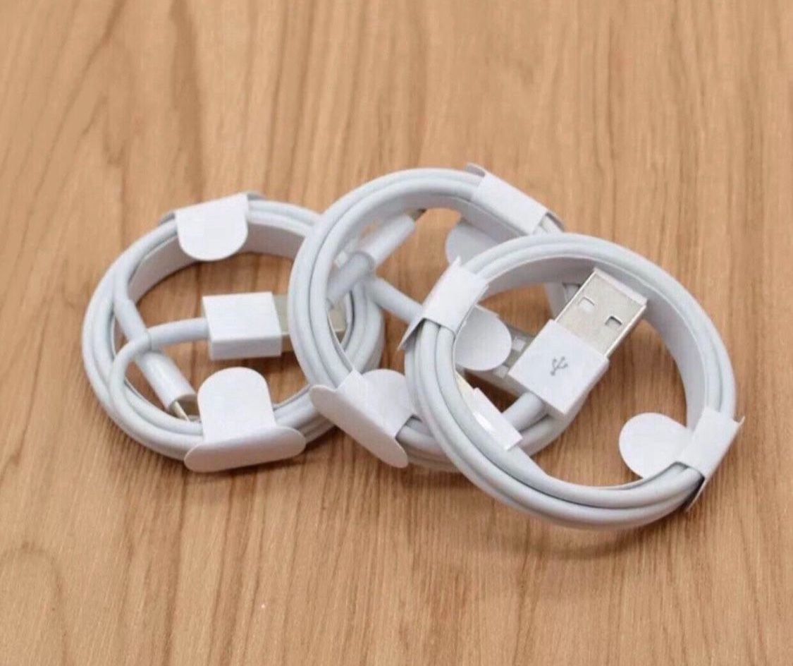3 Charger Cables Cords For iPhone 5 6 7 8 X 11 12 13 14 Pro Max - charging cables 3 FT Long Chargers