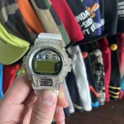 Diamond Encrusted Silver Plated G-Shock 