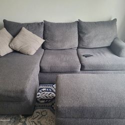 Barely Used 3 Seater Sofa + 4 Cushions + Ottoman