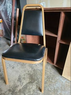 Vintage Black Chair with bronze trim