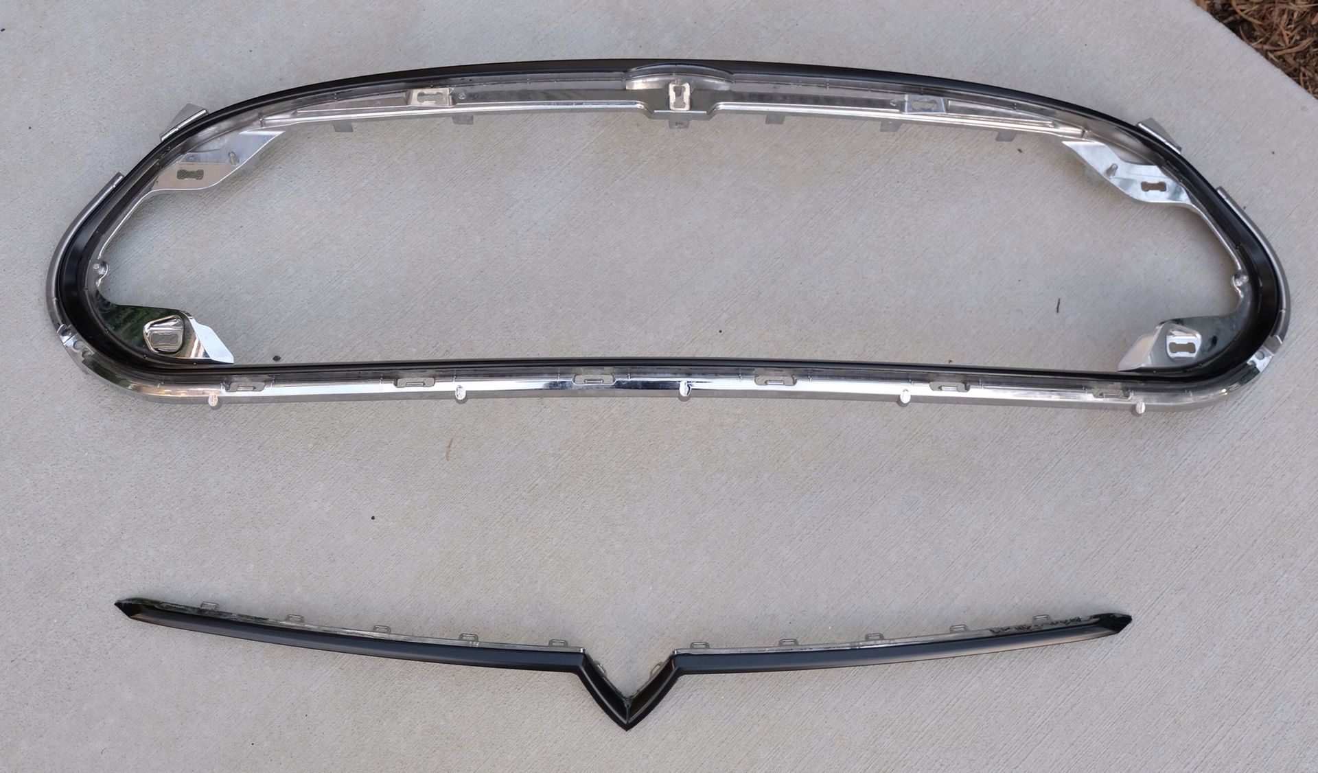 Tesla Model S chrome delete package (blacked out chrome), front bumper