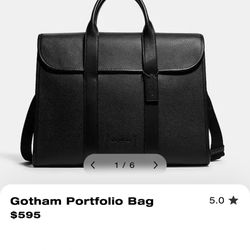 Coach Men’s Black Leather Document Case/Portfolio