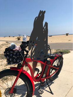Red Fat Tire Electric Bike with Rear Rack